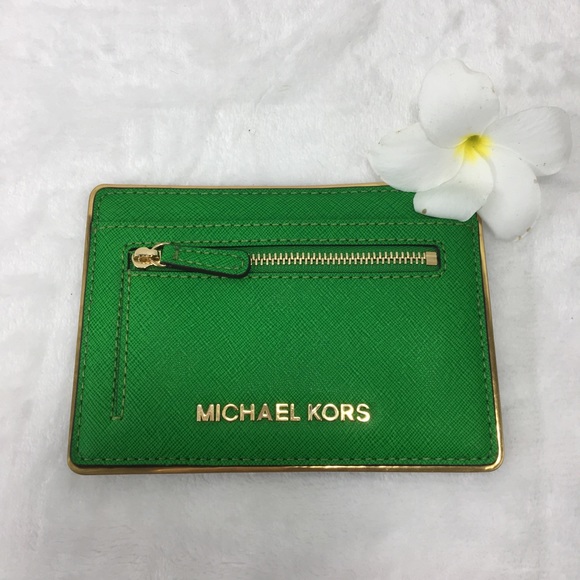 Michael Kors Accessories - MICHAEL KORS Green Leather I.D. Holder.